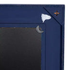 Miroir mural rectangulaire en bois bleu marine avec détails en nœud de corde, 22,9"x30,7"