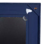 Miroir mural rectangulaire en bois bleu marine avec détails en nœud de corde, 22,9"x30,7"