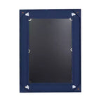 Miroir mural rectangulaire en bois bleu marine avec détails en nœud de corde, 22,9"x30,7"
