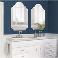 Miroir mural arche sans cadre 24"x36", bords biseautés, fixation murale, aucun assemblage requis