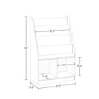 Meuble de rangement pour jouets d'enfants avec 4 étagères à livres et 2 casiers pour salle de jeux, blanc