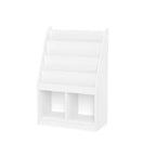 Meuble de rangement pour jouets d'enfants avec 4 étagères à livres et 2 casiers pour salle de jeux, blanc