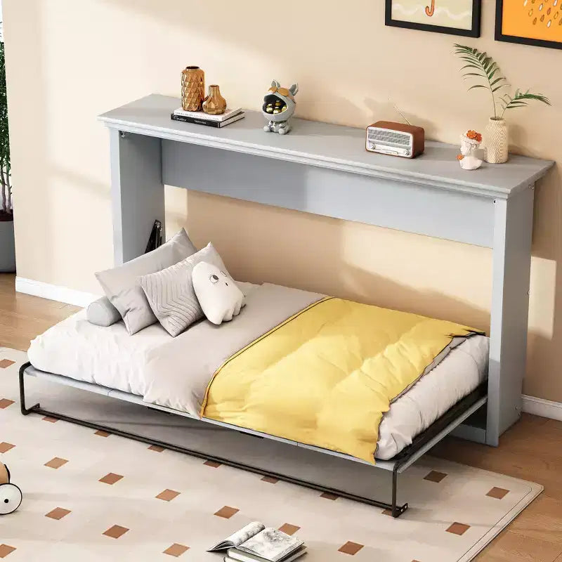 Whisen Twin Size Murphy Bed, can be Folded into a Cabinet - Gray