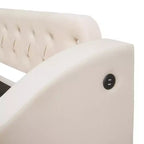 Lit de repos capitonné pour lit jumeau avec tiroirs de rangement et ports USB, capitonné