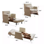 Canapé-lit multifonctionnel Push-Back de 28" avec coussin, beige, capacité de 272 kg