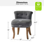 Fauteuil d'appoint moderne en velours avec accoudoirs, canapé simple pour salon, gris foncé
