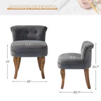 Fauteuil d'appoint moderne en velours avec accoudoirs, canapé simple pour salon, gris foncé