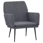 Fauteuil de massage inclinable en tissu gris clair avec vibration réglable et pochette latérale