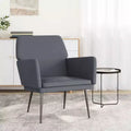 Fauteuil de massage inclinable en tissu gris clair avec vibration réglable et pochette latérale