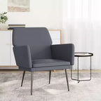 Fauteuil de massage inclinable en tissu gris clair avec vibration réglable et pochette latérale