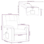 Fauteuil inclinable électrique en similicuir noir avec porte-gobelets et massage vibrant 6 points