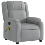 Fauteuil inclinable électrique en similicuir noir avec porte-gobelets et massage vibrant 6 points