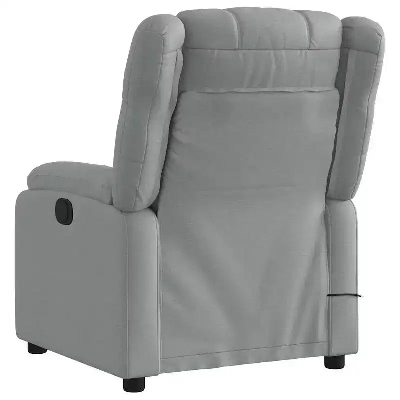Fauteuil inclinable électrique en similicuir noir avec porte-gobelets et massage vibrant 6 points