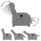 Fauteuil inclinable électrique en similicuir noir avec porte-gobelets et massage vibrant 6 points