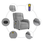 Fauteuil inclinable électrique en similicuir noir avec porte-gobelets et massage vibrant 6 points