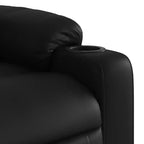Fauteuil inclinable électrique en similicuir noir avec massage et porte-gobelets