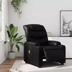 Fauteuil inclinable électrique en similicuir noir avec massage et porte-gobelets