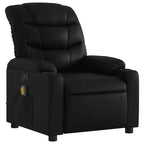 Fauteuil inclinable électrique en similicuir noir avec massage et porte-gobelets