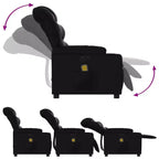 Fauteuil inclinable électrique en similicuir noir avec massage et porte-gobelets