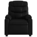 Fauteuil inclinable électrique en similicuir noir avec massage et porte-gobelets