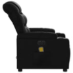 Fauteuil inclinable électrique en similicuir noir avec massage et porte-gobelets