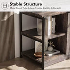 Meuble TV industriel de 160 cm avec 2 étagères ouvertes et 2 portes en maille, Console de centre de divertissement
