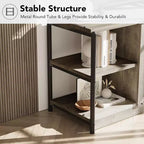 Meuble TV industriel de 160 cm avec 2 étagères ouvertes et 2 portes en maille, Console de centre de divertissement