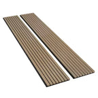 Panneaux Muraux Acoustiques 3D en Bois Cannelé, Lot de 2, 237,5 x 32 cm, Bois Massif Insonorisant