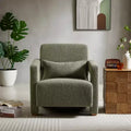 Set of 2 Accent Chairs, Sleek Right-Angle Armchair with Ergonomic Lumbar Support, Square Wooden Legs - Christopher Knight Home