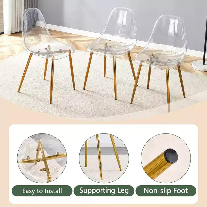 Chaises de salle à manger modernes à dossier haut avec pieds cabriolets, ensemble de 2