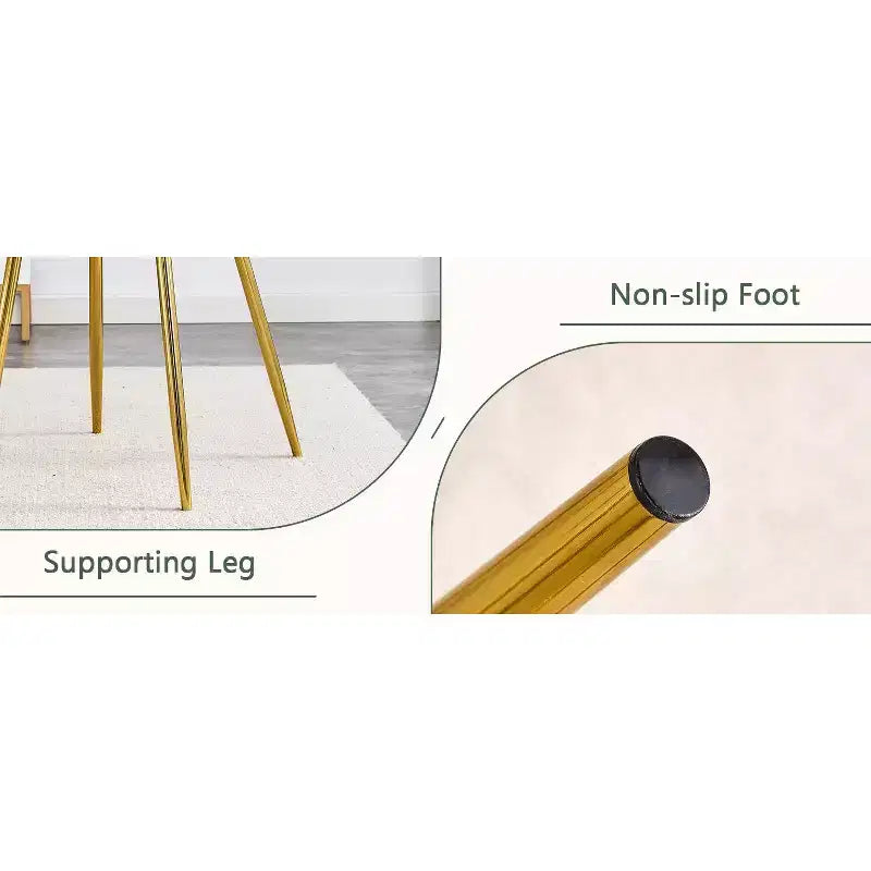 Chaises de salle à manger modernes à dossier haut avec pieds cabriolets, ensemble de 2