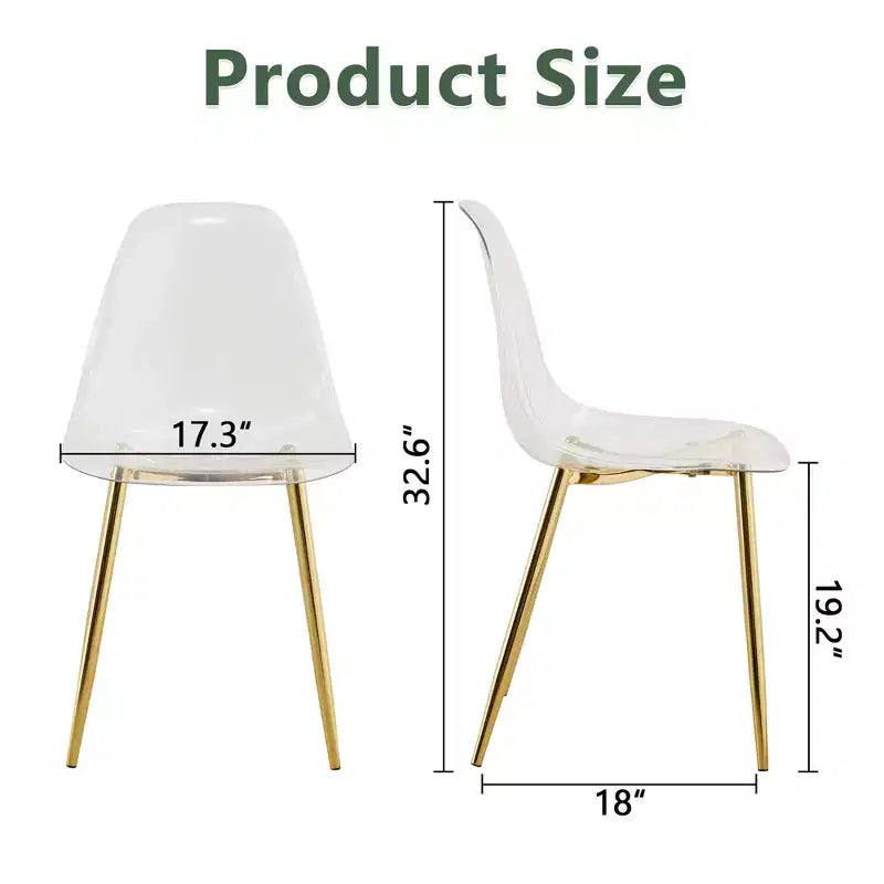 Chaises de salle à manger modernes à dossier haut avec pieds cabriolets, ensemble de 2