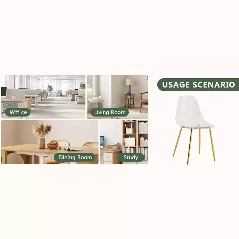 Chaises de salle à manger modernes à dossier haut avec pieds cabriolets, ensemble de 2