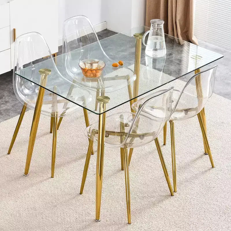 Chaises de salle à manger modernes à dossier haut avec pieds cabriolets, ensemble de 2