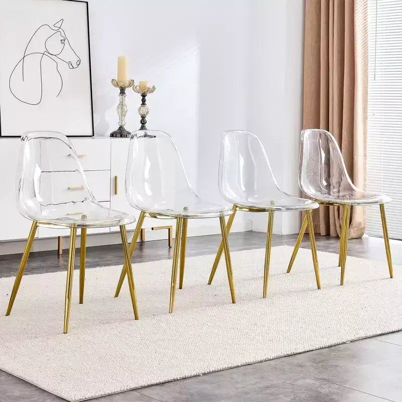 Chaises de salle à manger modernes à dossier haut avec pieds cabriolets, ensemble de 2