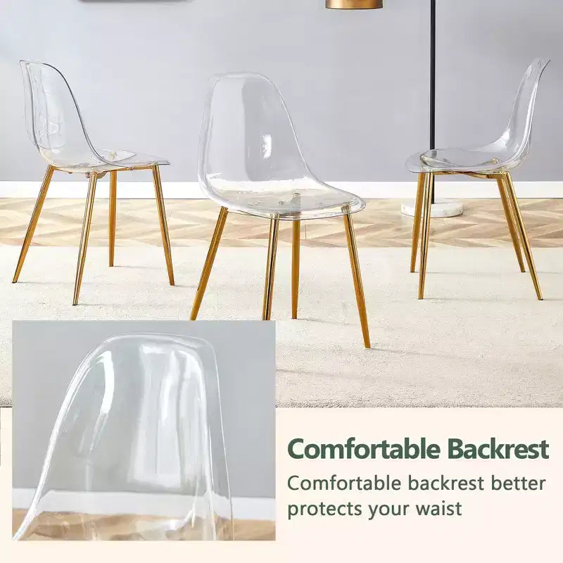 Chaises de salle à manger modernes à dossier haut avec pieds cabriolets, ensemble de 2