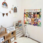 Support de peluches, Support de peluches polyvalent à 3 niveaux, Organisateur de rangement vertical de jouets de style bohème, Support de peluches stable pour chambre d'enfant et salle de jeux