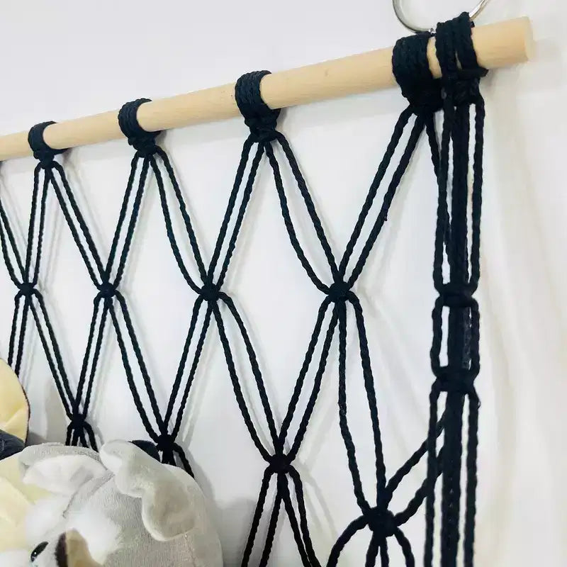 Support de peluches, Support de peluches polyvalent à 3 niveaux, Organisateur de rangement vertical de jouets de style bohème, Support de peluches stable pour chambre d'enfant et salle de jeux