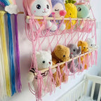 Support de peluches, Support de peluches polyvalent à 3 niveaux, Organisateur de rangement vertical de jouets de style bohème, Support de peluches stable pour chambre d'enfant et salle de jeux