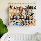 Support de peluches, Support de peluches polyvalent à 3 niveaux, Organisateur de rangement vertical de jouets de style bohème, Support de peluches stable pour chambre d'enfant et salle de jeux