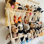 Support de peluches, Support de peluches polyvalent à 3 niveaux, Organisateur de rangement vertical de jouets de style bohème, Support de peluches stable pour chambre d'enfant et salle de jeux