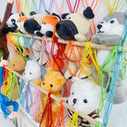 Support de peluches, Support de peluches polyvalent à 3 niveaux, Organisateur de rangement vertical de jouets de style bohème, Support de peluches stable pour chambre d'enfant et salle de jeux