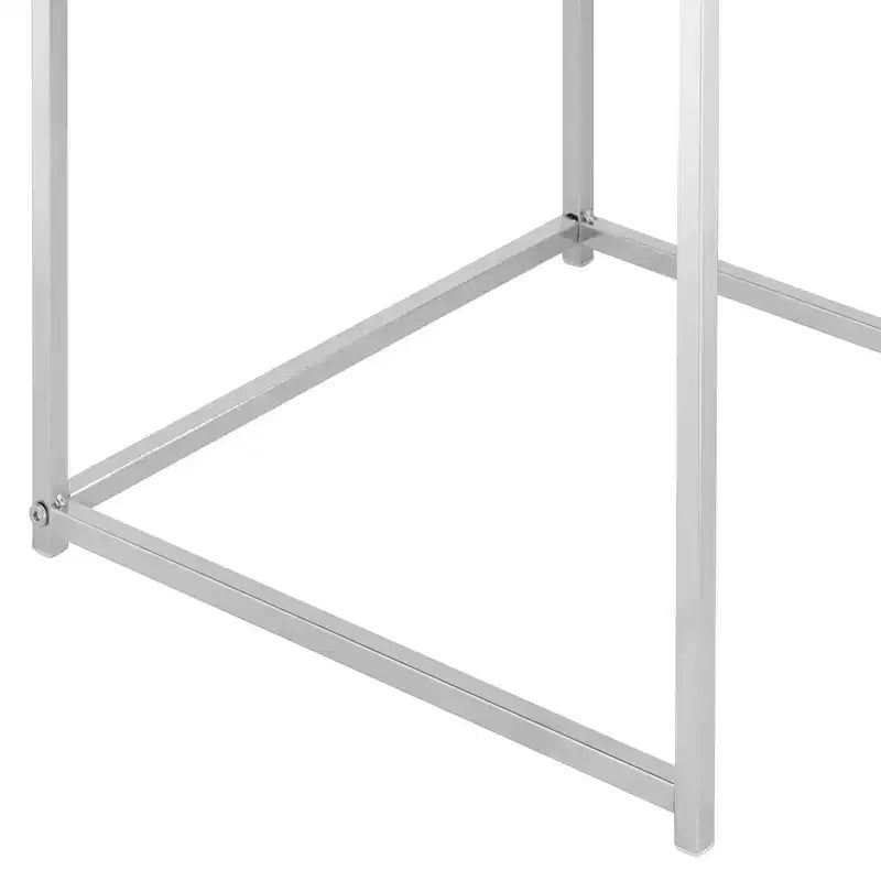 Studio 55D Rodney Tables gigognes carrées modernes chromées lot de 2, 40 cm de large, argent, plateau en verre transparent pour salon, chambre