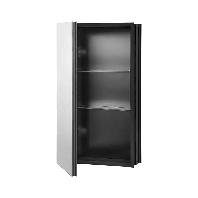VEVOR Medicine Cabinet, 14 x 24 inches, Medicine Cabinet for Bathroom with Mirror, Aluminum Frame Bathroom Wall Cabinet, Black