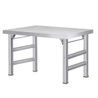 Stainless Steel Folding Table - 520 LBS Commercial Foldable Prep Table, Open Base Worktable with Adjustable Undershelf and Feet