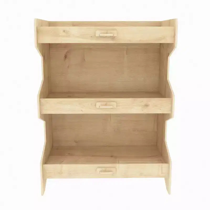 Étagère contemporaine à 3 tablettes, cadre en MDF sans vis, 80,5 cm H x 65,5 cm L