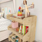 Étagère contemporaine à 3 tablettes, cadre en MDF sans vis, 80,5 cm H x 65,5 cm L