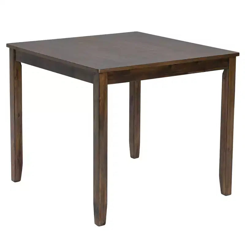 Ensemble de salle à manger rustique 5 pièces en bois d'acacia et similicuir