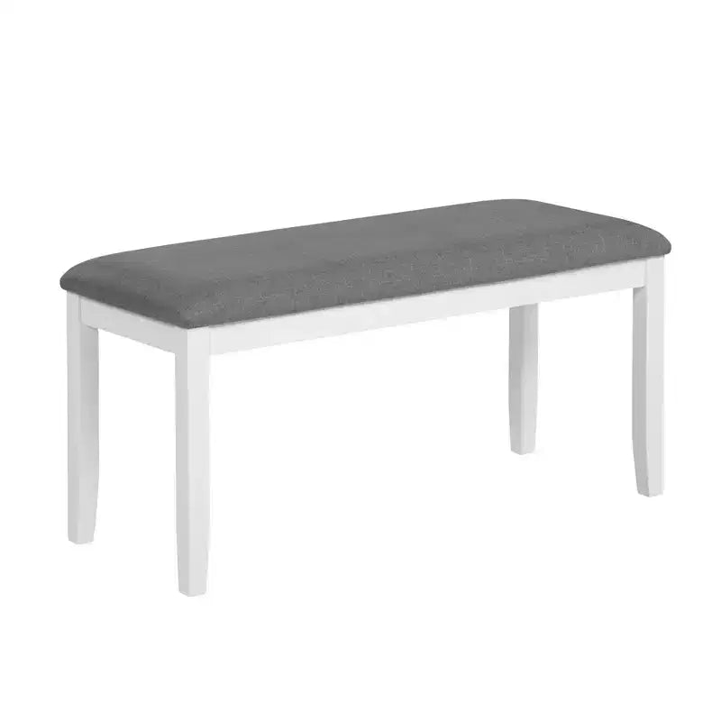Ensemble de salle à manger moderne 6 pièces en tissu rembourré et bois avec banc