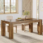 Lantine 63-Inch Dining Table for 4-6 People, Rectangular Kitchen Dinner Table, Farmhouse Wooden Eating Table for Home Kitchen, Dining Room,Brown
